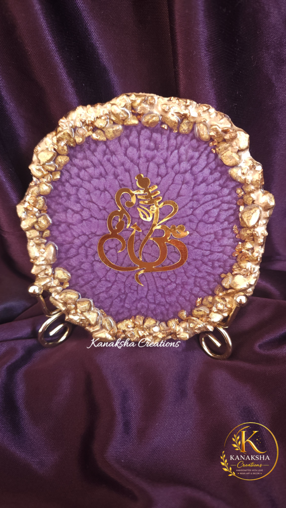 Handmade Ganesh stand displayed in a pooja room for spiritual home decor and festive celebrations